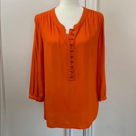 Banana Republic Tops - Banana Republic vibrant orange crepe blouse